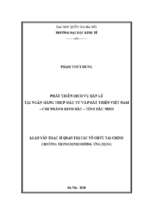 Phát triển dịch vụ bán lẻ tại ngân hàng tmcp đầu tư và phát triển việt nam – chi nhánh kinh bắc – tỉnh bắc ninh