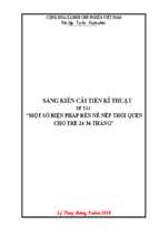 Skkn một số biện pháp rèn nề nếp thói quen cho trẻ 24 36 tháng