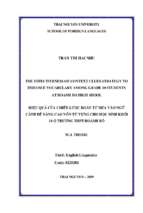 The effectiveness of context clue strategy to enhance students’ vocabulary among grade 10that hoanh bo high school