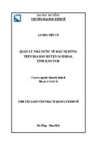 Quản lý nhà nước về bảo vệ rừng trên địa bàn huyện ia h’drai, tỉnh kon tum