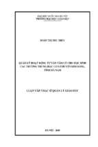 Quản lý hoạt động tư vấn tâm lý cho học sinh các trường trung học cơ sở huyện kim bảng, tỉnh hà nam