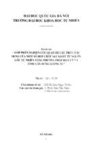 Góp phần nghiên cứu quan hệ cấu trúc   tác dụng của một số hợp chất