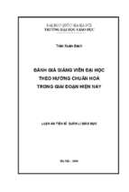 đánh giá giảng viên đại học theo hướng chuẩn hóa trong giai đoạn hiện nay