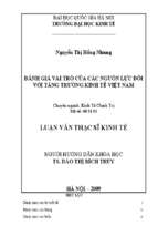đánh giá vai trò của các nguồn nhân lực đối với tăng trưởng kinh tế việt nam