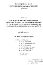 Xây dựng các bài thực hành sinh học nhằm phục vụ công tác đào tạo học sinh giỏi và tập huấn đội tuyển học sinh giỏi quốc gia tham dự các kì thi olympic sinh học quốc tế