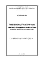 Chính sách công nghệ xử lý xung đột môi trường giữa bệnh viện và cộng đồng dân cư sống xung quanh (nghiên cứu trường hợp bệnh viện bạch mai)