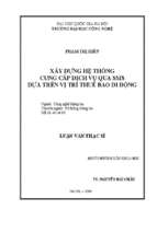 Xây dựng hệ thống cung cấp dịch vụ qua sms dựa trên vị trí thuê bao di động