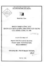 Hoàn thiện công tác quản lý chất lượng thi công xây dựng của tổng công ty 789