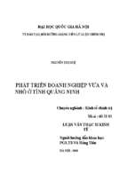 Phát triển doanh nghiệp vừa và nhỏ ở tỉnh quảng ninh