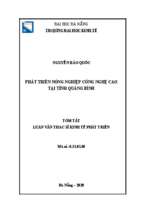 Phát triển nông nghiệp công nghệ cao tại tỉnh quảng bình