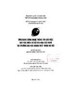 ứng dụng công nghệ thông tin vào việc dạy học môn cơ sở văn hoá việt nam tại trường đại học ngoại ngữ   đhqg hà nội