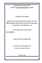 đánh giá ảnh hưởng một số chỉ tiêu của nước thải sinh hoạt đến chất lượng nước sông khan, thành phố luang prabang, lào