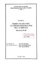 Nghiên cứu khai thác các phương pháp phân tích hoá   lý hiện đại