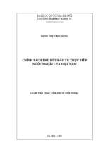 Chính sách thu hút đầu tư trực tiếp nước ngoài của việt nam