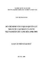 Hồ chí minh với cơ quan quyền lực nhà nước cao nhất của nước việt nam dân chủ cộng hoà (1946 1969)