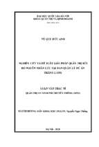 Nghiên cứu và đề xuất giải pháp quản trị rủi ro nguồn nhân lực tại ban quản lý dự án thăng long