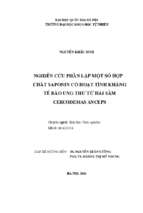 Nghiên cứu phân lập một số hợp chất saponin có hoạt tính kháng tế bào ung thư từ hải sâm cercodemas anceps