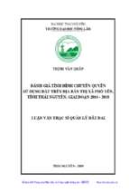 đánh giá tình hình chuyển quyền sử dụng đất trên địa bàn thị xã phổ yên, tỉnh thái nguyên, giai đoạn 2016 2018