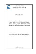 Phát triển nguồn nhân lực hành chính cấp xã, thị trấn trên địa bàn huyện quảng ninh, tỉnh quảng bình