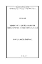 Trị liệu tâm lý cho một trường hợp trẻ vị thành niên có triệu chứng trầm cảm