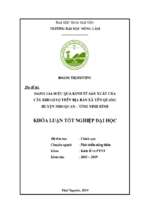 đánh giá hiệu quả kinh tế sản xuất của cây khoai sọ trên địa bàn xã yên quang, huyện nho quan, tỉnh ninh bình