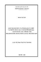 Quản trị hoạt động của tổ khoa học tự nhiên tại trường trung học cơ sở nguyễn đăng đạo, thành phố bắc ninh, tỉnh bắc ninh theo định hướng chương trình giáo dục phổ thông mới