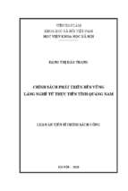 Chính sách phát triển bền vững làng nghề từ thực tiễn tỉnh quảng nam