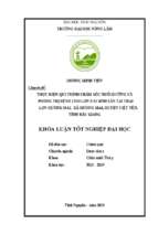 Thực hiện qui trình chăm sóc nuôi dưỡng và phòng trị bệnh cho lợn nái sinh sản tại trại lợn hương mai, xã hương mai, huyện việt yên, tỉnh bắc giang