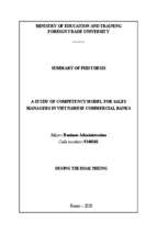 Nghiên cứu khung năng lực nhân sự quản lý kinh doanh trong các ngân hàng thương mại việt nam tt tiếng anh