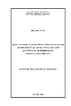 Quản lý giáo dục kỹ năng phòng, chống tệ nạn xã hội cho học sinh ở các trường trung học cơ sở quận đống đa, thành phố hà nội trong giai đoạn hiện nay