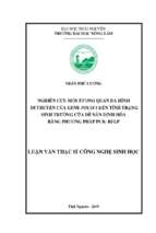 Nghiên cứu mối tương quan đa hình di truyền của gene pou1f1 đến tính trạng sinh trưởng của dê nản định hóa bằng phương pháp pcr  rflp