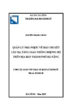 Quản lý nhà nước về bảo trì kết cấu hạ tầng giao thông đường bộ trên địa bàn thành phố đà nẵng