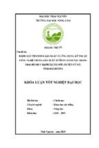 đánh giá tình hình sản xuất và ứng dụng kỹ thuật công nghệ trong sản xuất bưởi da xanh tại trang trại bùi huy hạnh xã tái sơn, huyện tứ kỳ, tỉnh hải dương