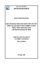 Phân tích hoạt động huy động tiền gửi tiết kiệm tại ngân hàng nông nghiệp và phát triển nông thôn việt nam   chi nhánh tỉnh quảng bình