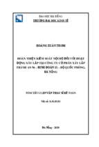 Hoàn thiện kiểm soát nội bộ đối với hoạt động xây lắp tại công ty cổ phần xây lắp thành an 96 thuộc binh đoàn 11, bộ quốc phòng, đà nẵng