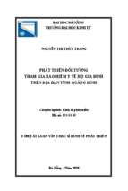 Phát triển đối tượng tham gia bảo hiểm y tế hộ gia đình trên địa bàn tỉnh quảng bình