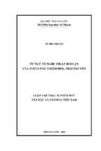 Từ ngữ về nghệ thuật rối cạn của người tày ở định hóa, thái nguyên