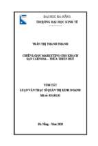 Chiến lược marketing cho khách sạn carnosa – thừa thiên huế