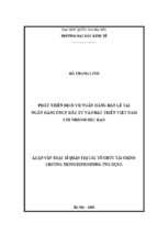 Phát triển dịch vụ ngân hàng bán lẻ tại ngân hàng đầu tư và phát triển việt nam chi nhánh bắc kạn