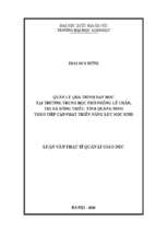 Quản lý quá trình dạy học tại trường trung học phổ thông lê chân, thị xã đông triều, tỉnh quảng ninh theo tiếp cận phát triển năng lực học sinh