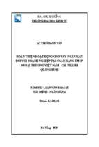Hoàn thiện hoạt động cho vay ngắn hạn đối với doanh nghiệp tại ngân hàng tmcp ngoại thương việt nam   chi nhánh quảng bình