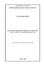 Hoạt động marketing thông tin   thư viện trực tuyến tại trường đại học fpt