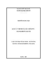 Quản lý chi phí tại bảo hiểm pvi chi nhánh pvi hà nội