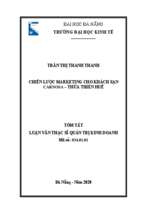 Chiến lược marketing cho khách sạn carnosa – thừa thiên huế