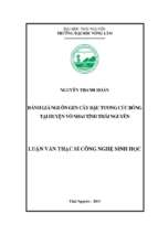 đánh giá nguồn gen cây đậu tương cúc bóng tại huyện võ nhai tỉnh thái nguyên