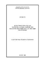 Quản lý hoạt động đào tạo tại trường cao đẳng nghề phú thọ theo hướng phát triển năng lực thực hiện của người học
