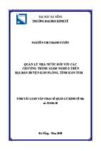 Quản lý nhà nước đối với các chương trình giảm nghèo trên địa bàn huyện kon plông, tỉnh kon tum