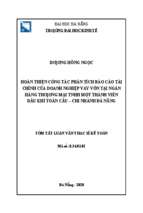 Hoàn thiện công tác phân tích bctc doanh nghiệp vay vốn tại ngân hàng thƣơng mại tnhh một thành viên dầu khí toàn cầu – chi nhánh đà nẵng