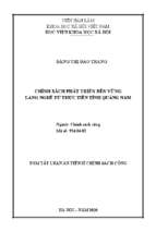 Chính sách phát triển bền vững làng nghề từ thực tiễn tỉnh quảng nam tt
