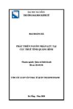 Phát triển nguồn nhân lực tại cục thuế tỉnh quảng bình